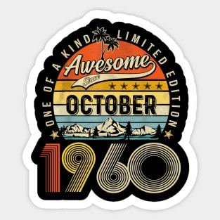 Awesome Since October 1960 Vintage 63rd Birthday Sticker